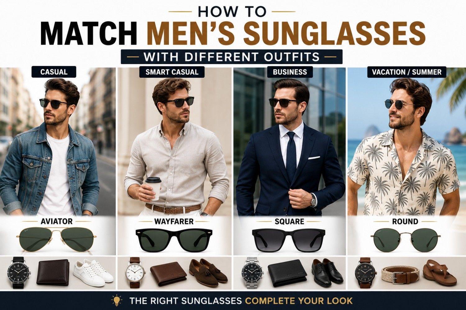 Match Men's Sunglasses With Different Outfits
